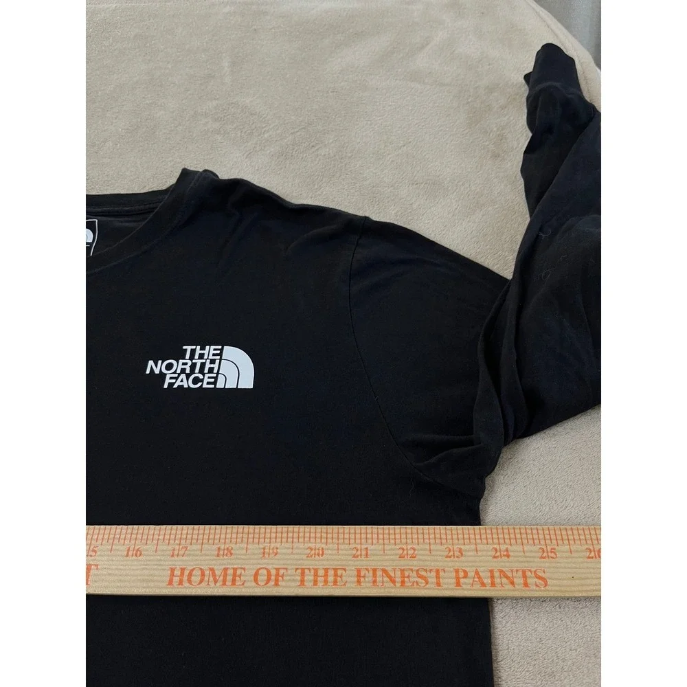 The North Face Graphic T-Shirt Men's XL Black Cotton Logo Standard Fit L/S